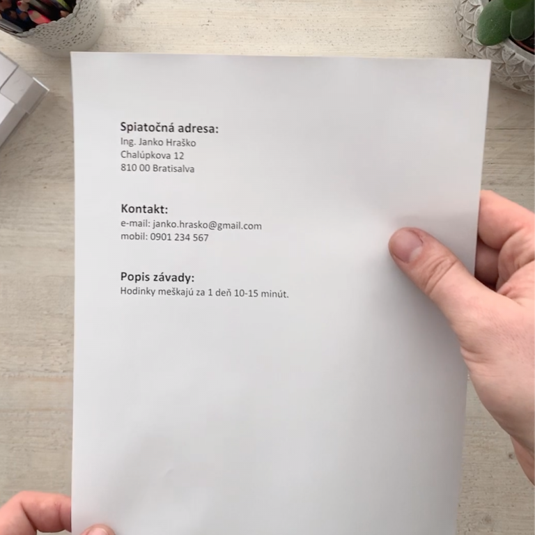 Preparing a cover letter for the parcel