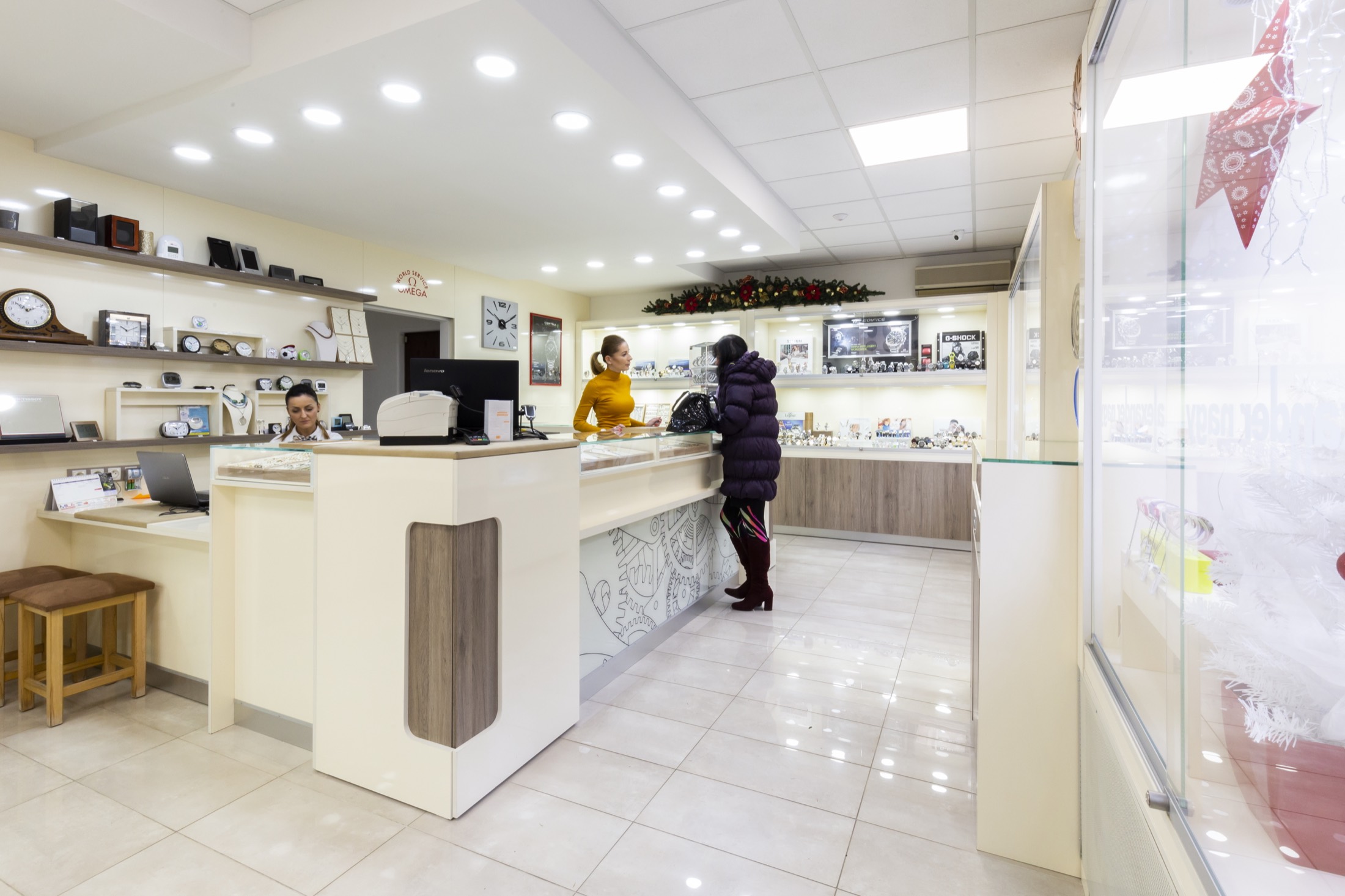 Interior of Alexander Nagy store with customer service